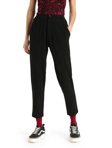 Women's Icebreaker MerinoFine™ Interlock Pants Black | CA 1424CTVE